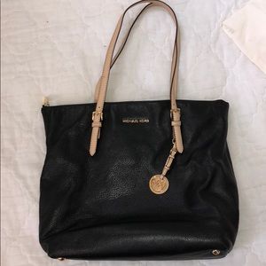 Michael Kors Black Leather Tote Bag